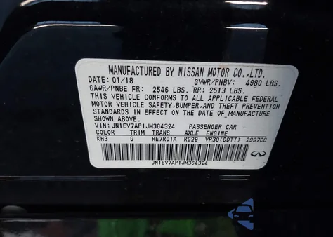 2018 Infiniti Q50 3.0T Luxe из США, поврежденный, VIN JN1EV7AP1JM364324